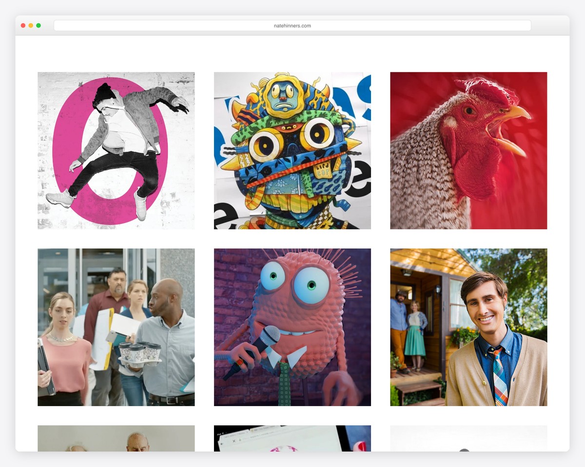 nate hinners - creative director resume website