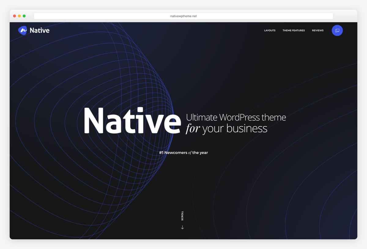 Native parallax website template demo
