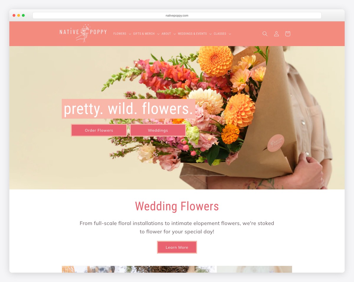 native poppy website example