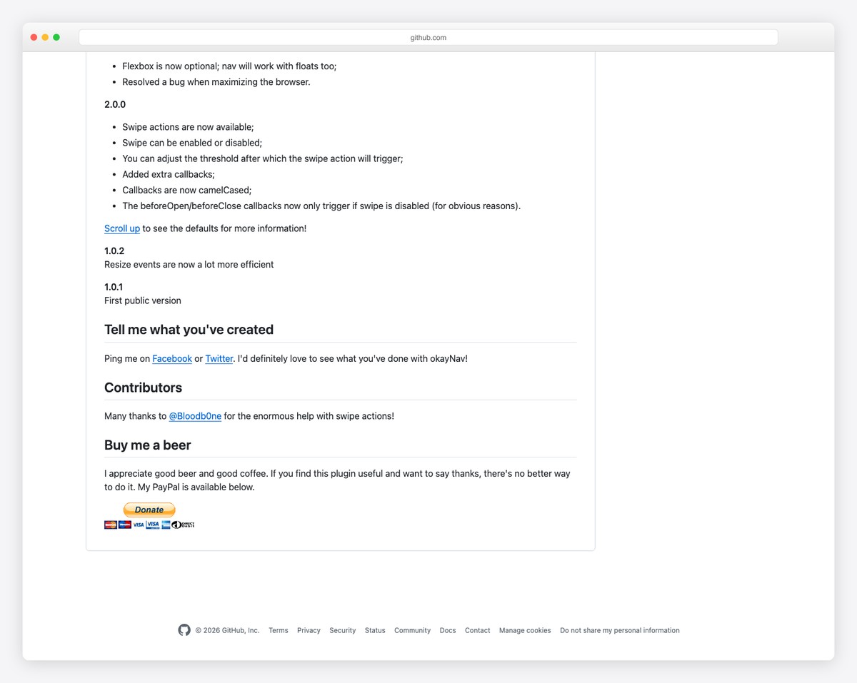 okaynav navigation plugin screenshot