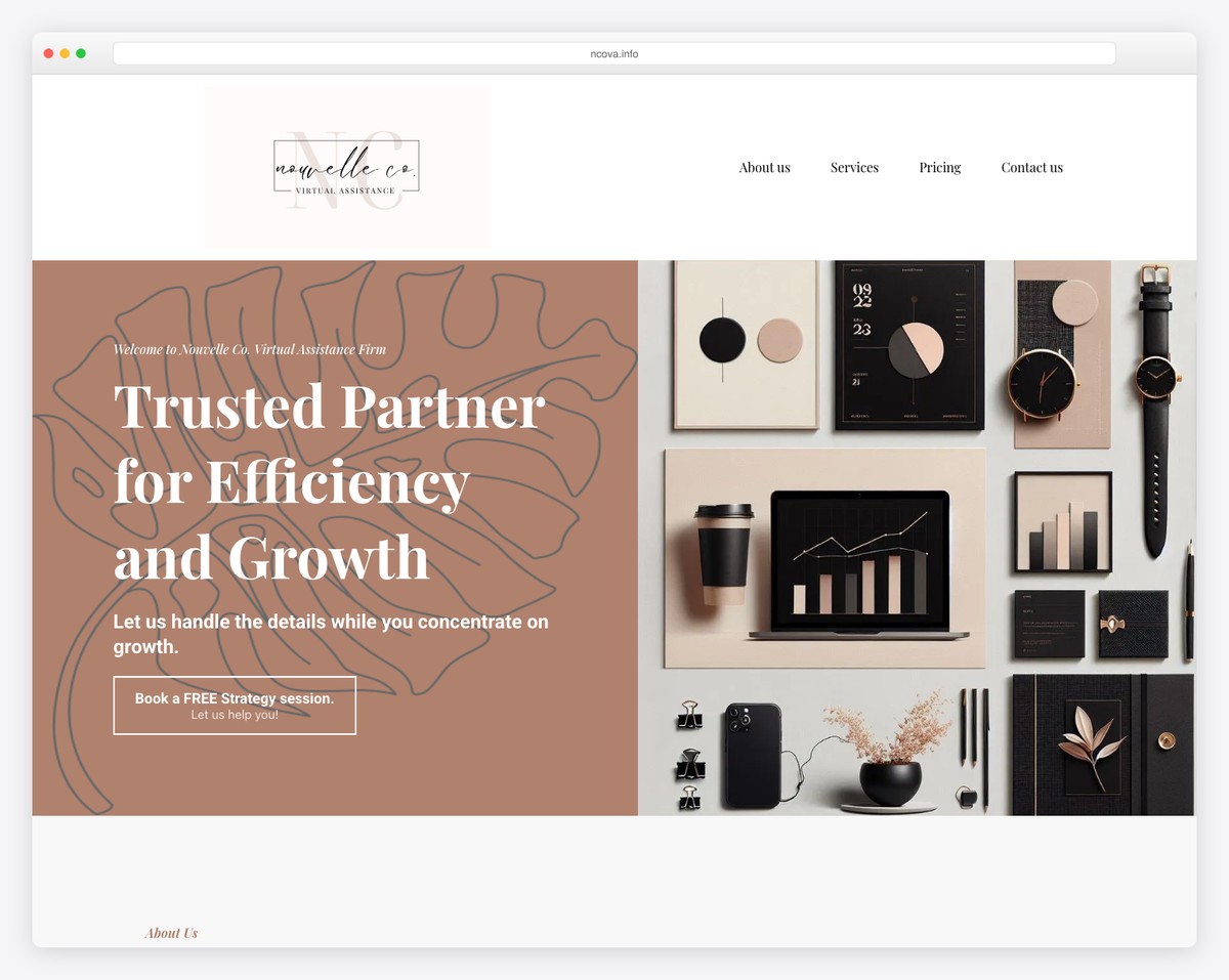 nouvelle co. website example