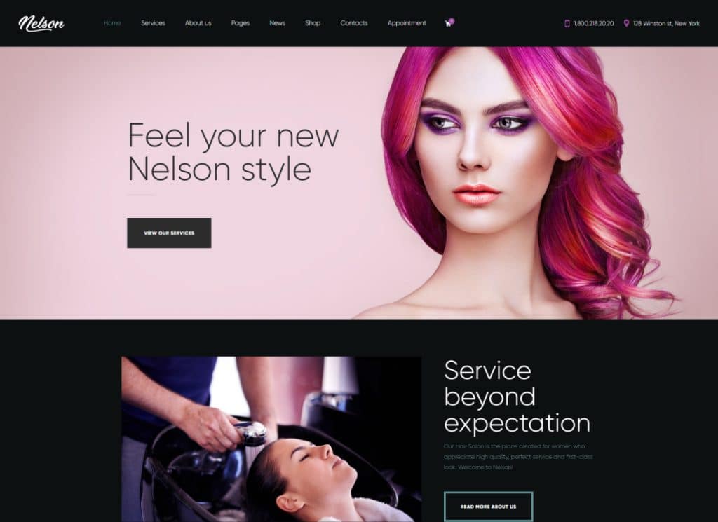 Nelson | Barbershop Hairdresser, Tattoo & Beauty Salon WordPress Theme