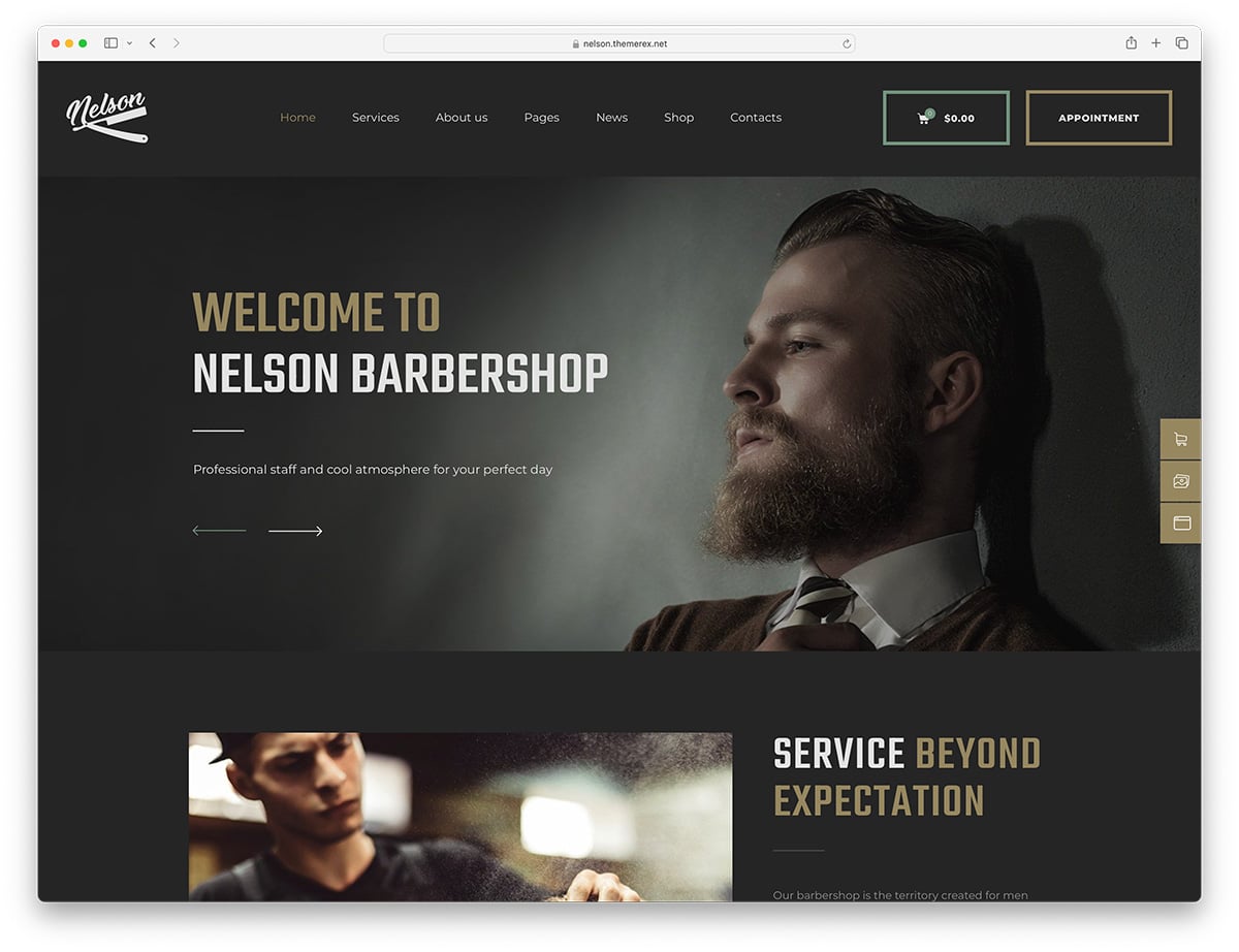 Nelson - barber shop theme for WordPress