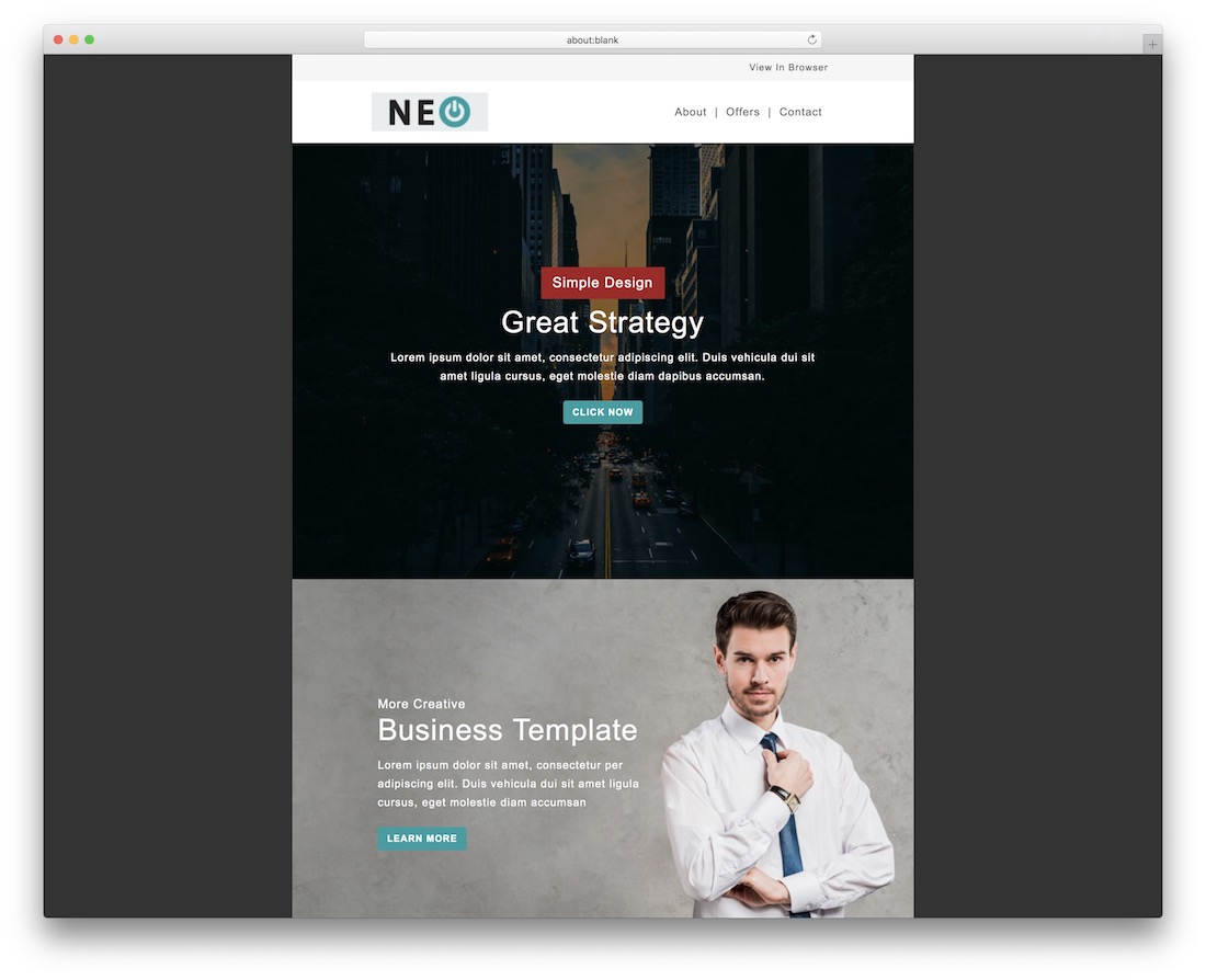 neo mailchimp email template