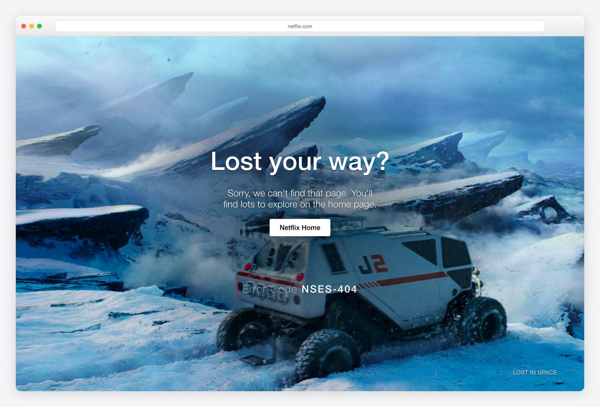 Netflix 404 page design