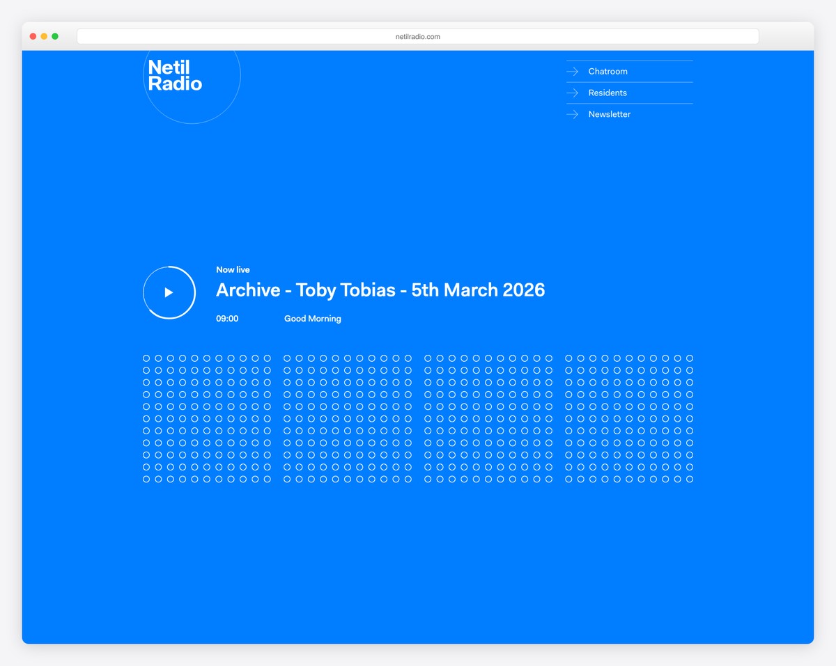 netil radio simple website example