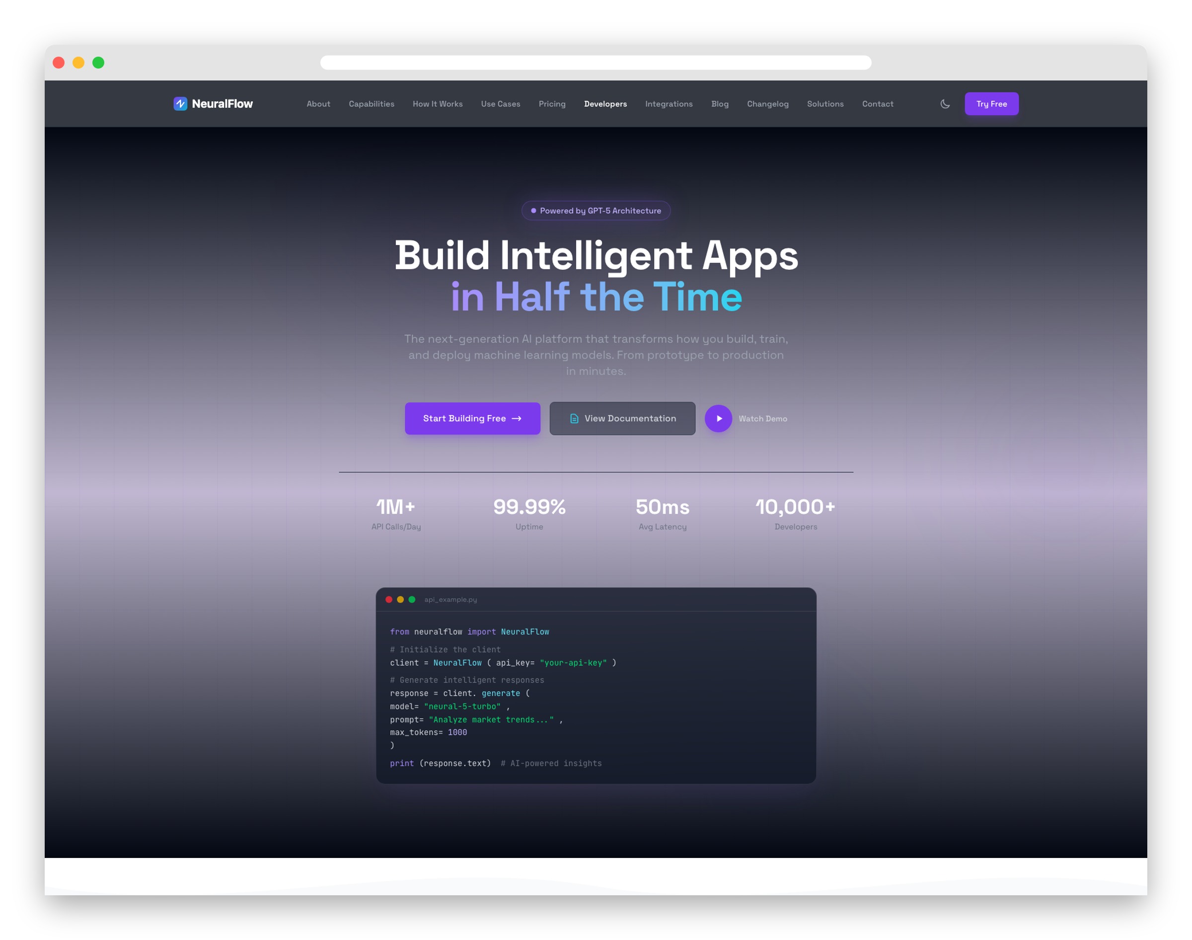 NeuralFlow - Tailwind CSS AI Platform Landing Page Template