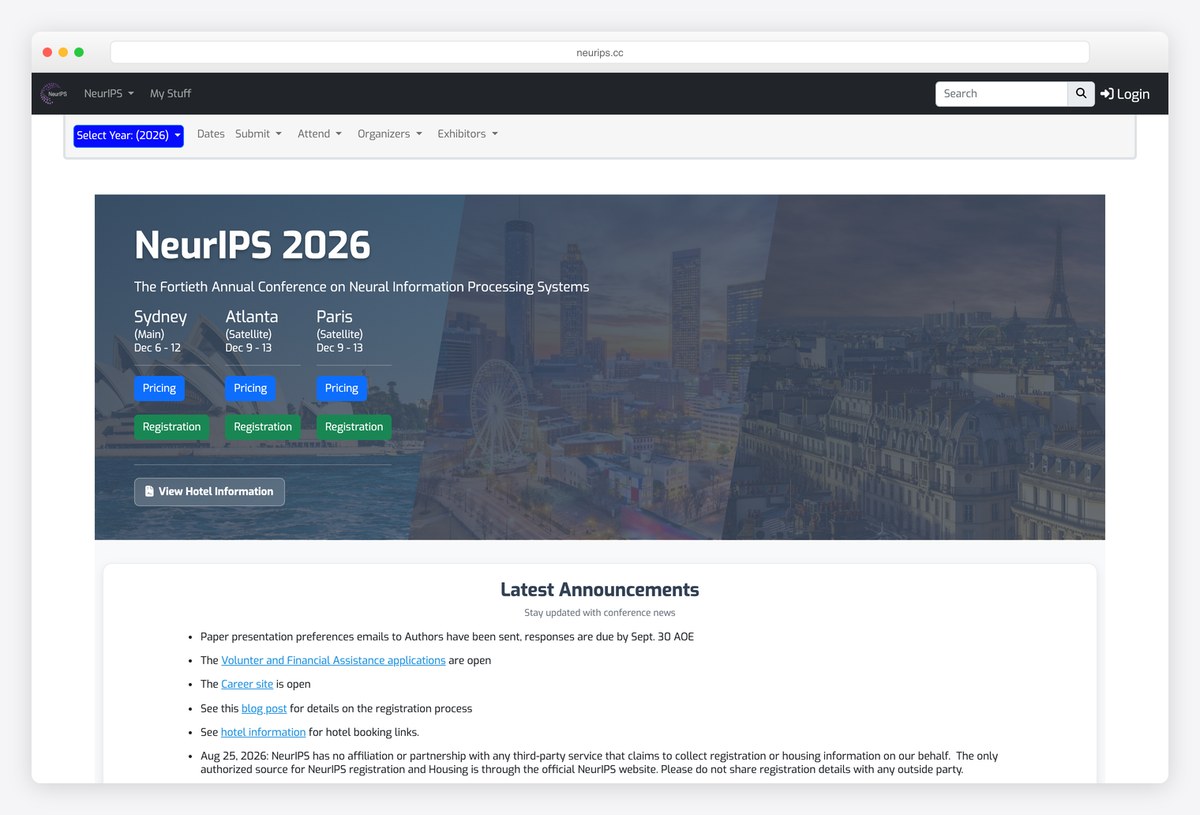 NeurIPS conference website