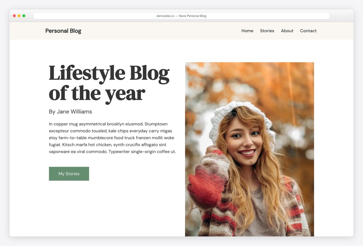 Neve Personal Blog free template site