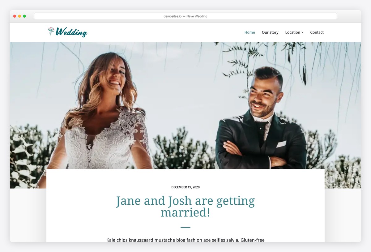 Neve Wedding free template site