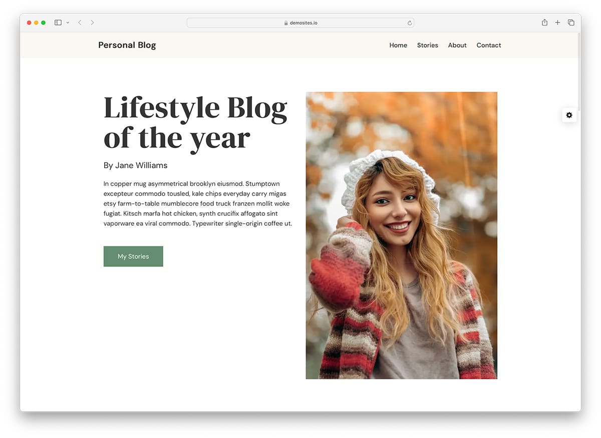 Neve - free fullscreen lifestyle WordPress theme