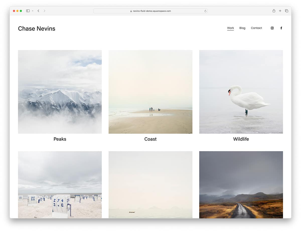 Nevins gallery template by Squrespace