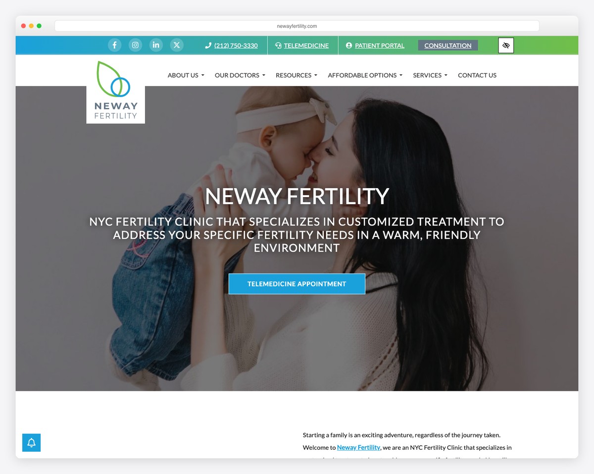 neway fertility website example