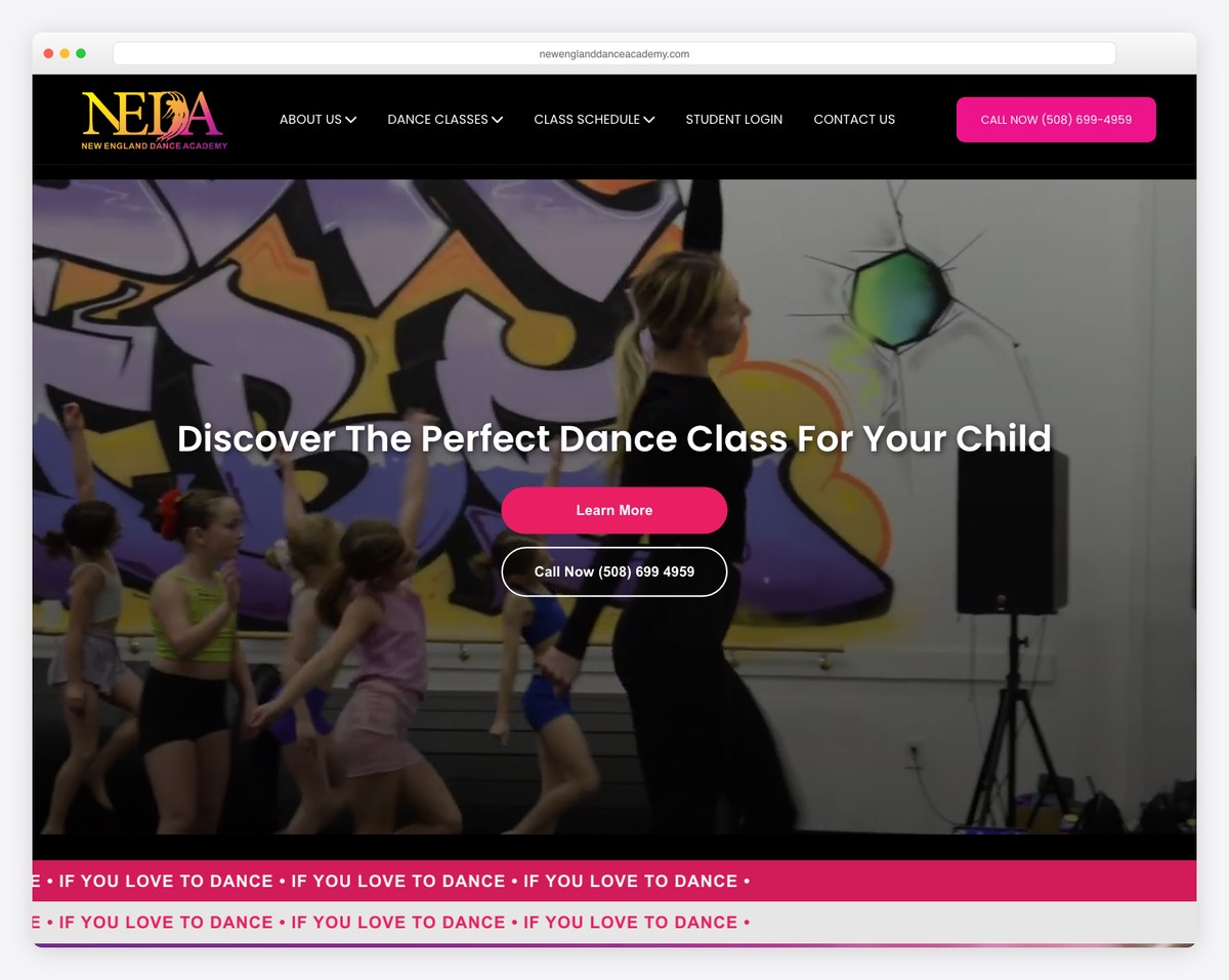new england dance academy website example