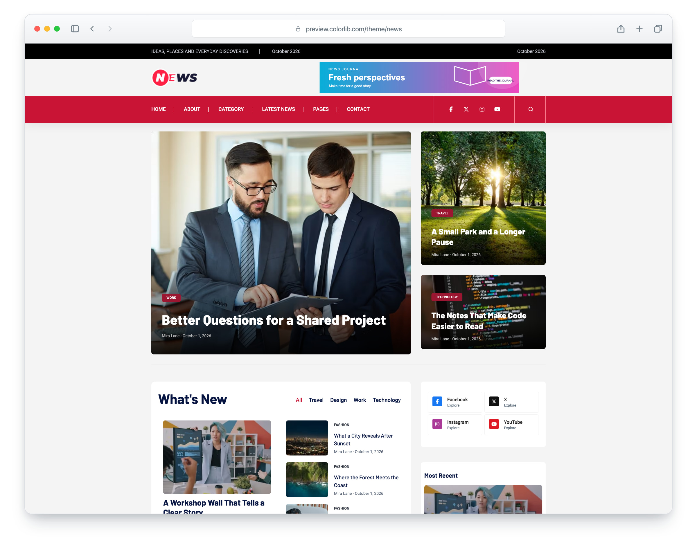 News website template