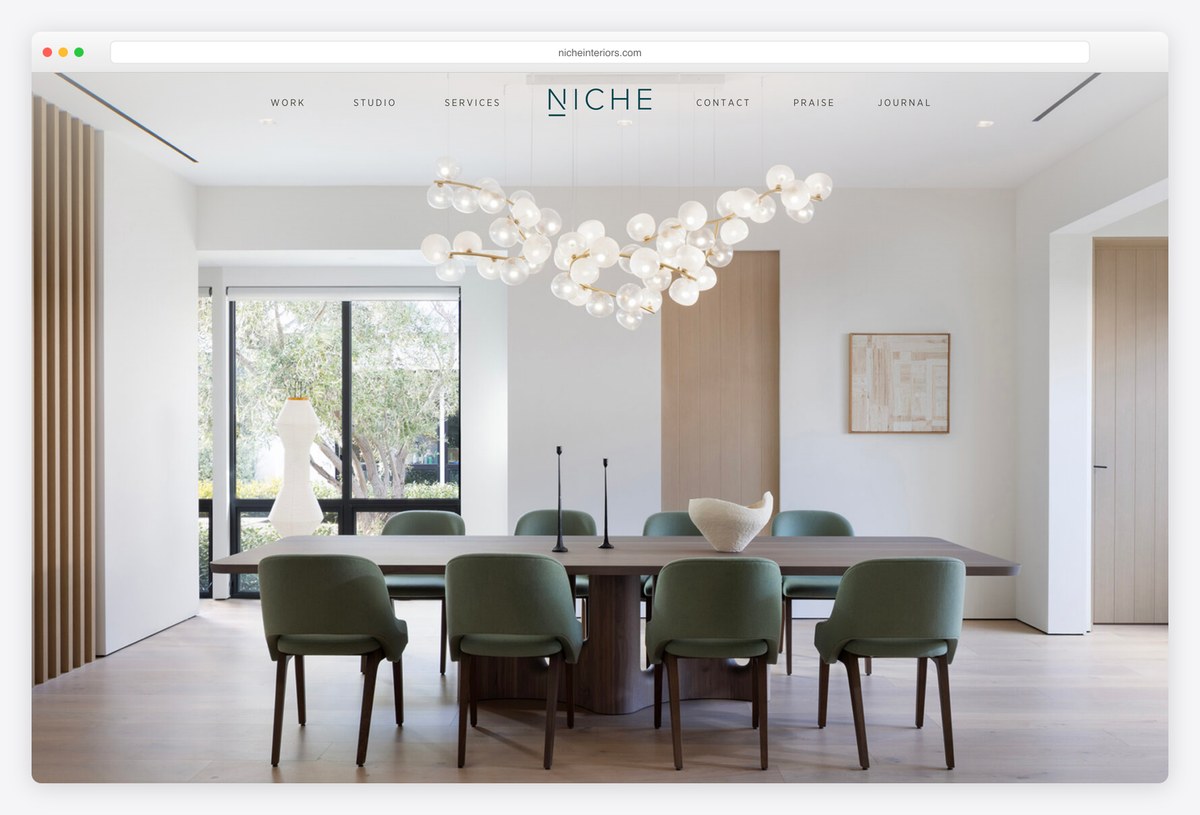 Niche Interiors interior design portfolio website