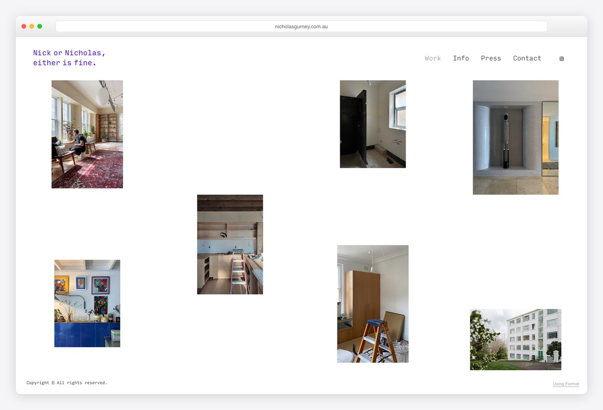 Nicholas Gurney architecture portfolio website