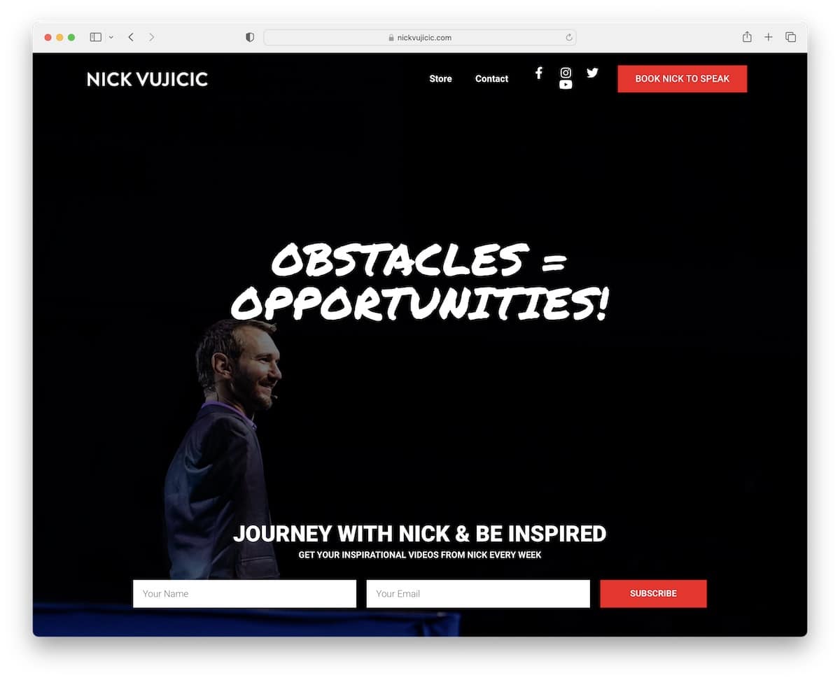 nick vujicic public speaker website