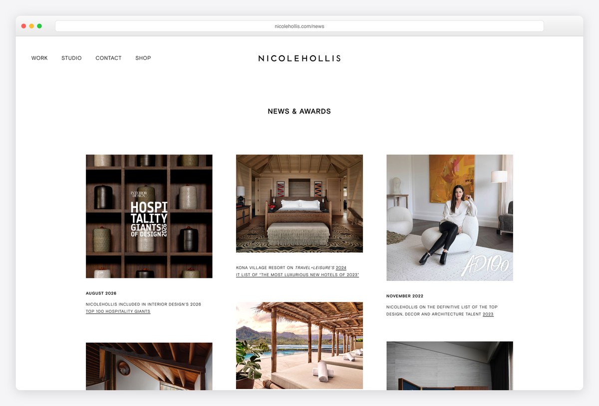 NICOLEHOLLIS News and Awards page