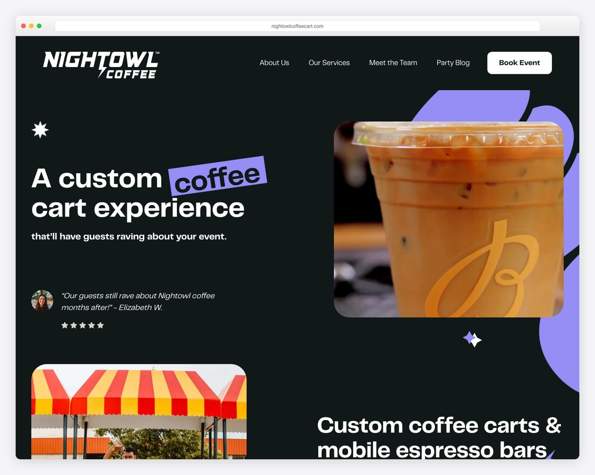 nightowl coffee website example