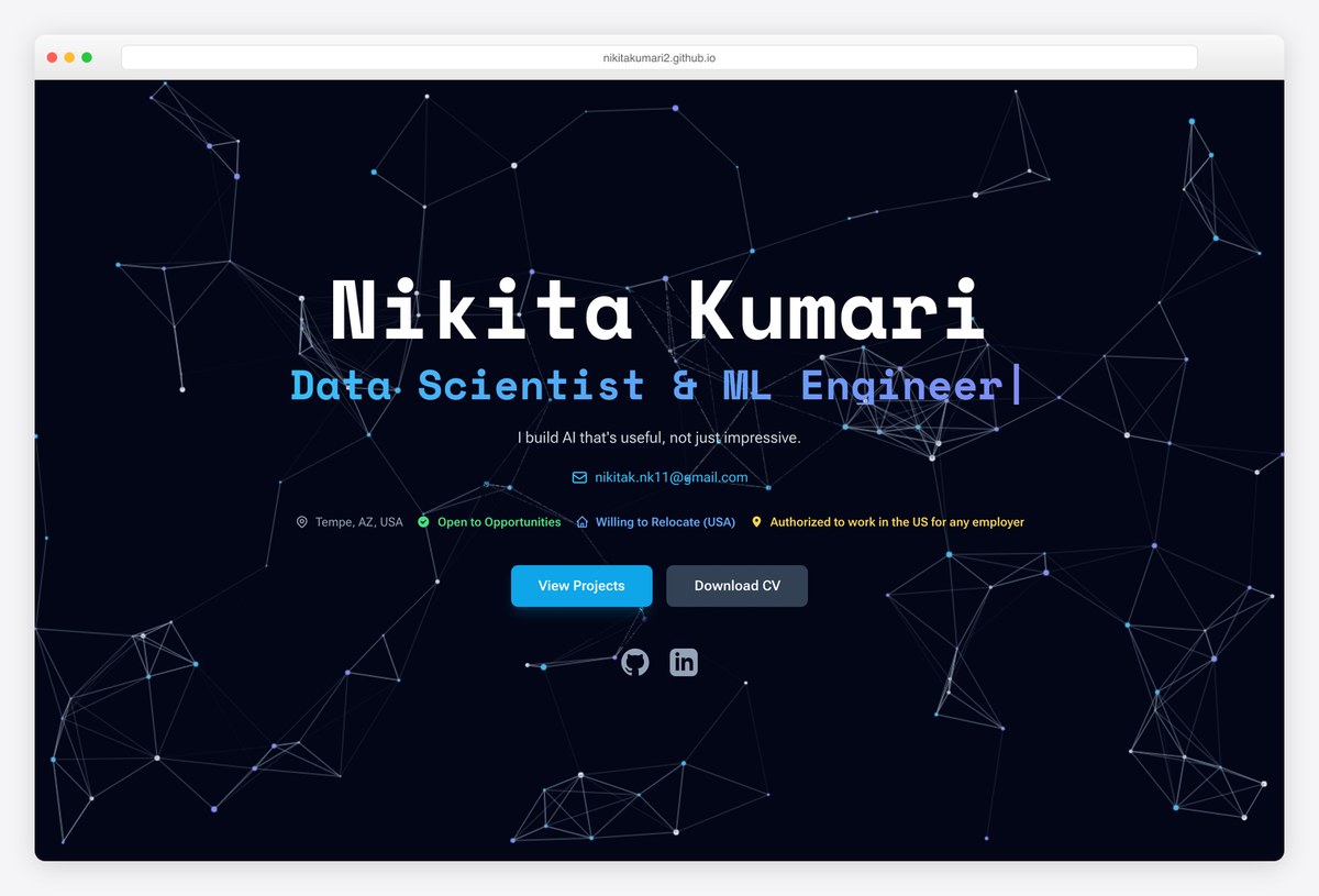 Nikita Kumari data science portfolio website