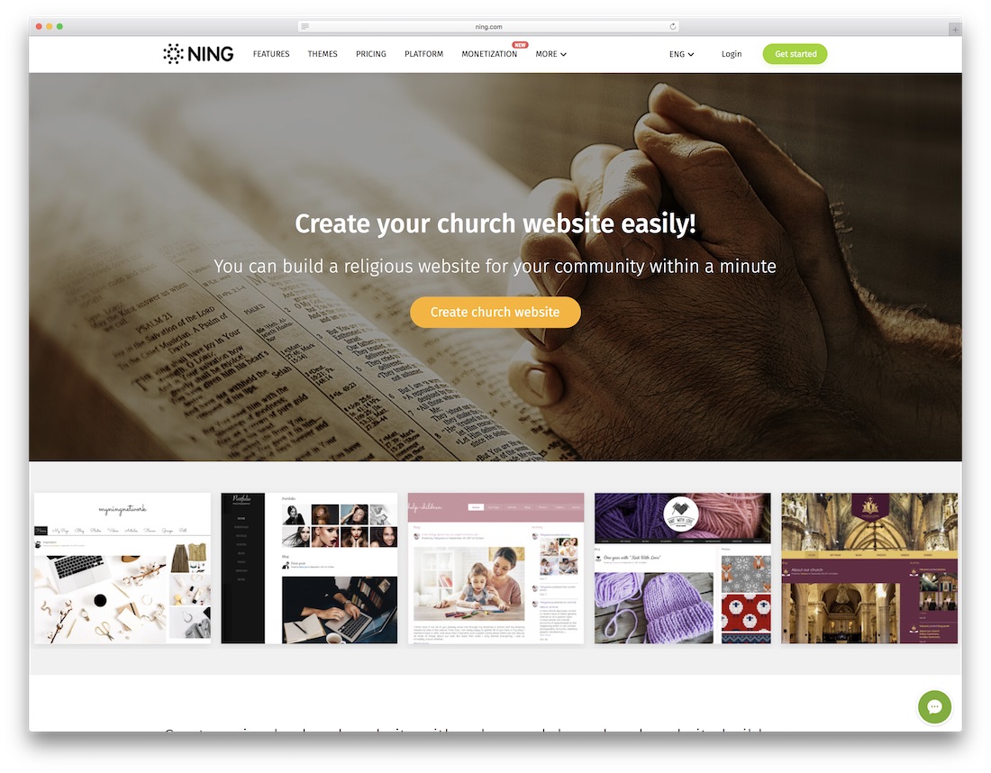 ning church website builder