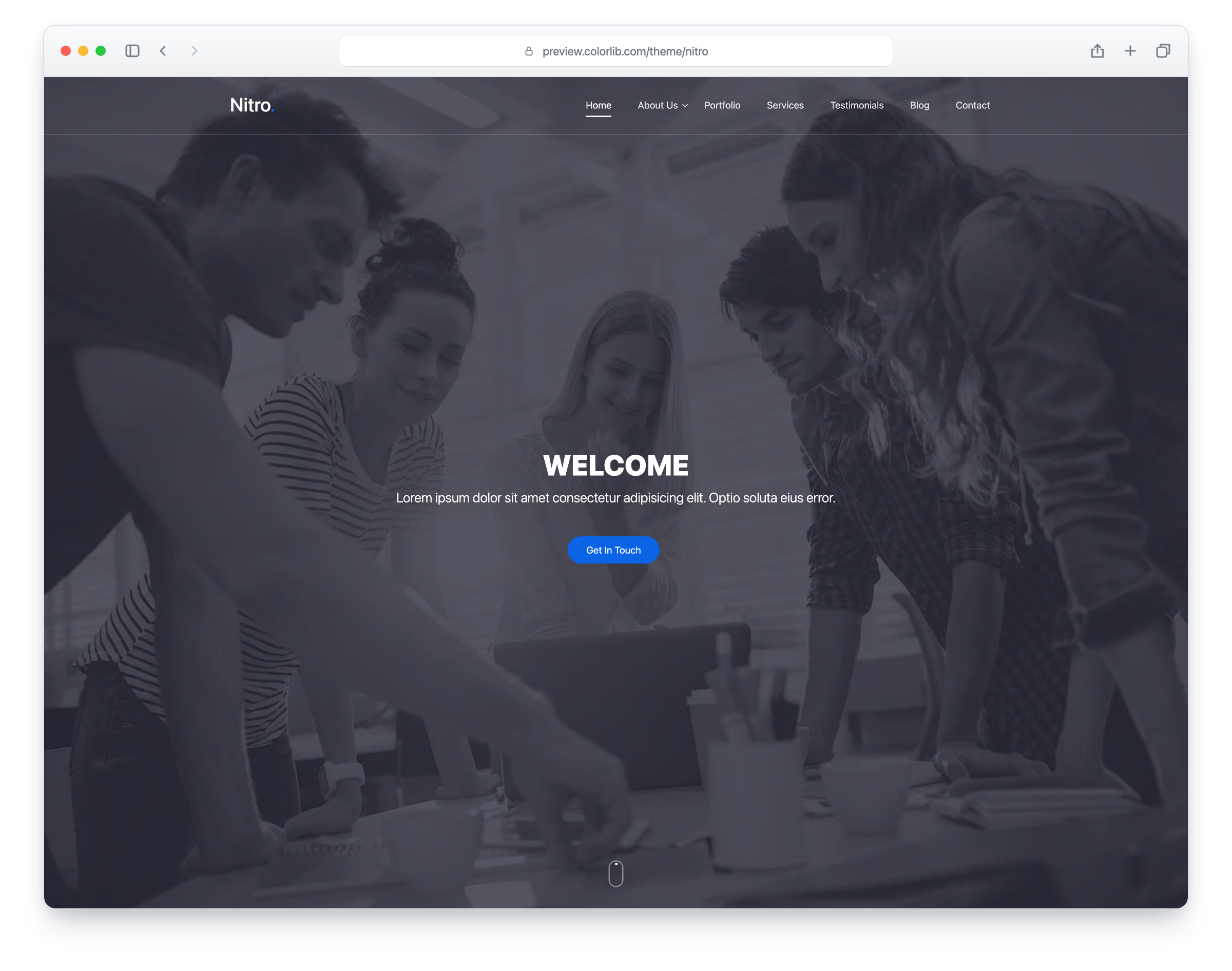Nitro website template