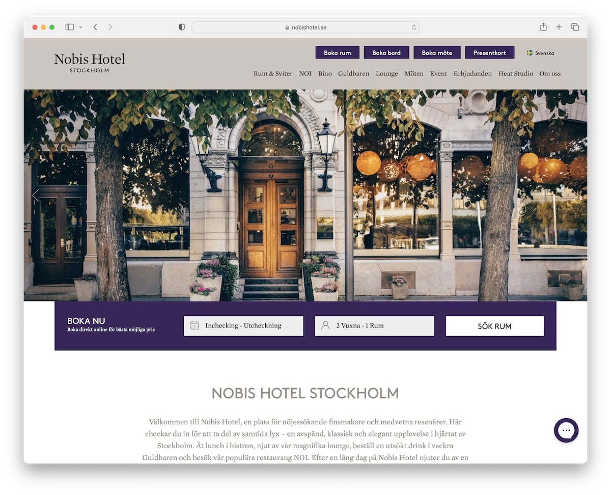 nobis hotel website