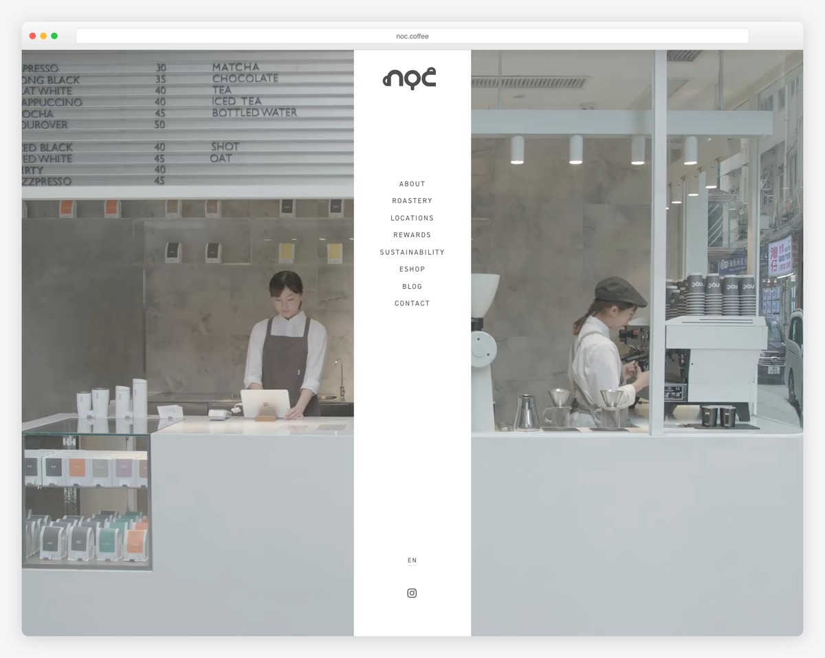 no coffee website example