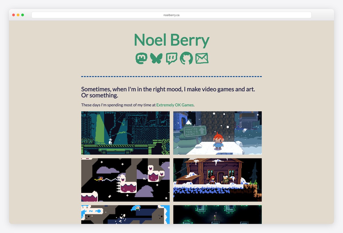 Noel Berry indie game developer website