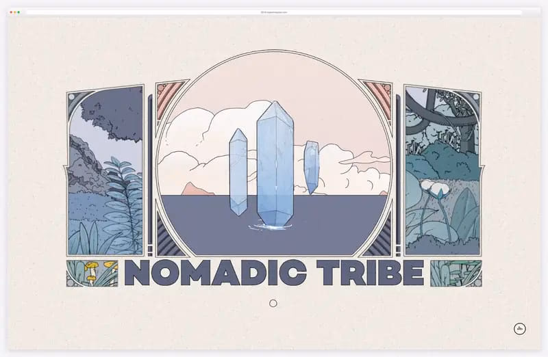 Nomadic Tribe: an illustrated tale opening from the start screen