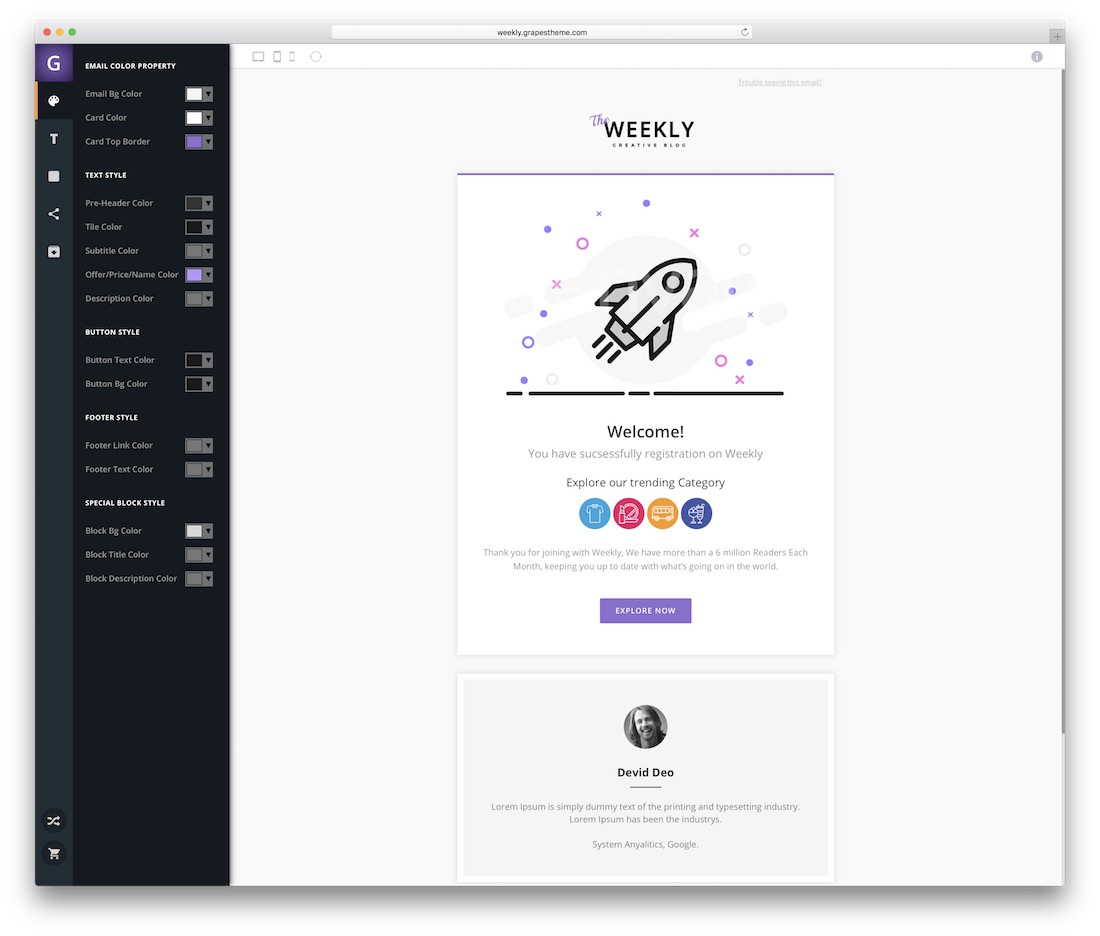 notify responsive html email template