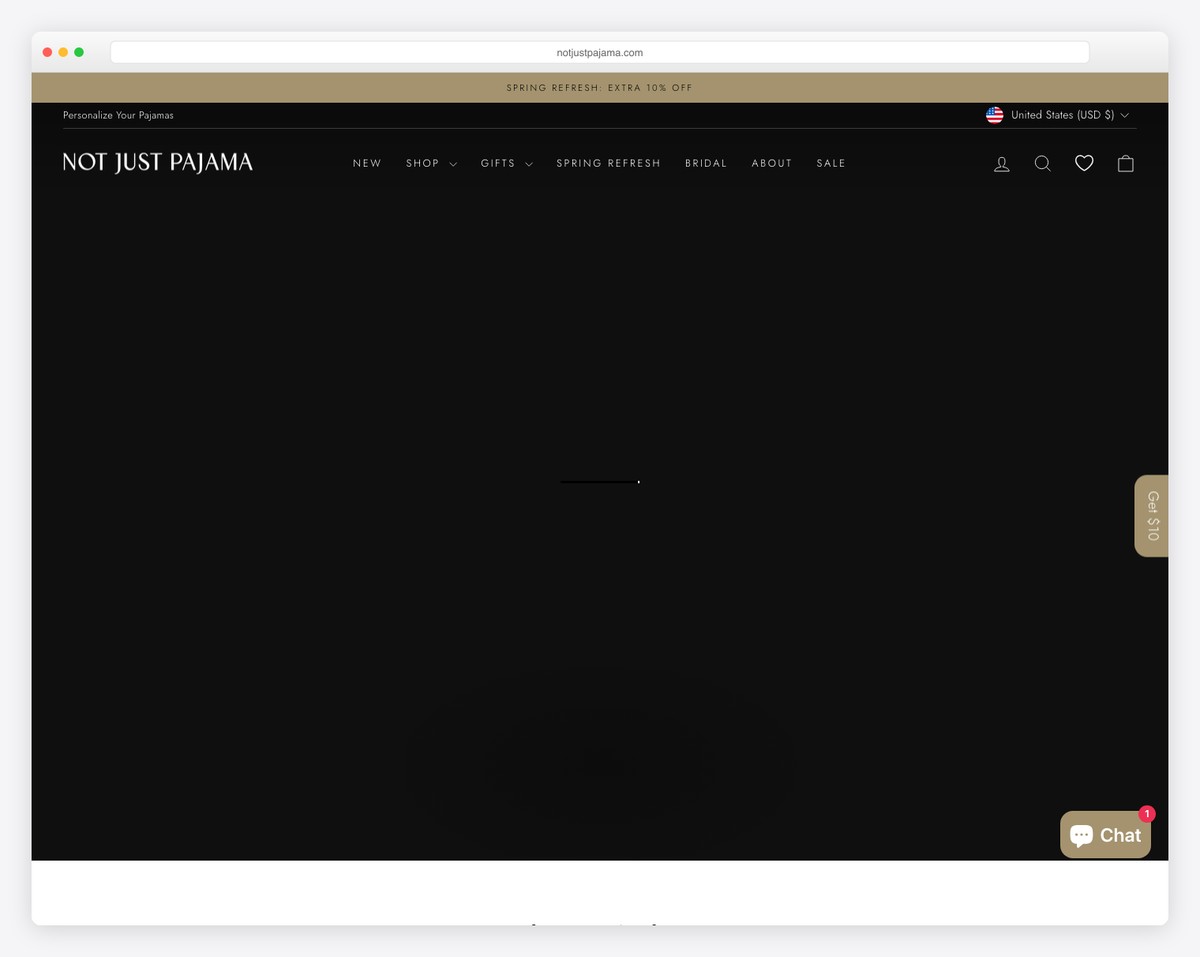 not just pajama website example