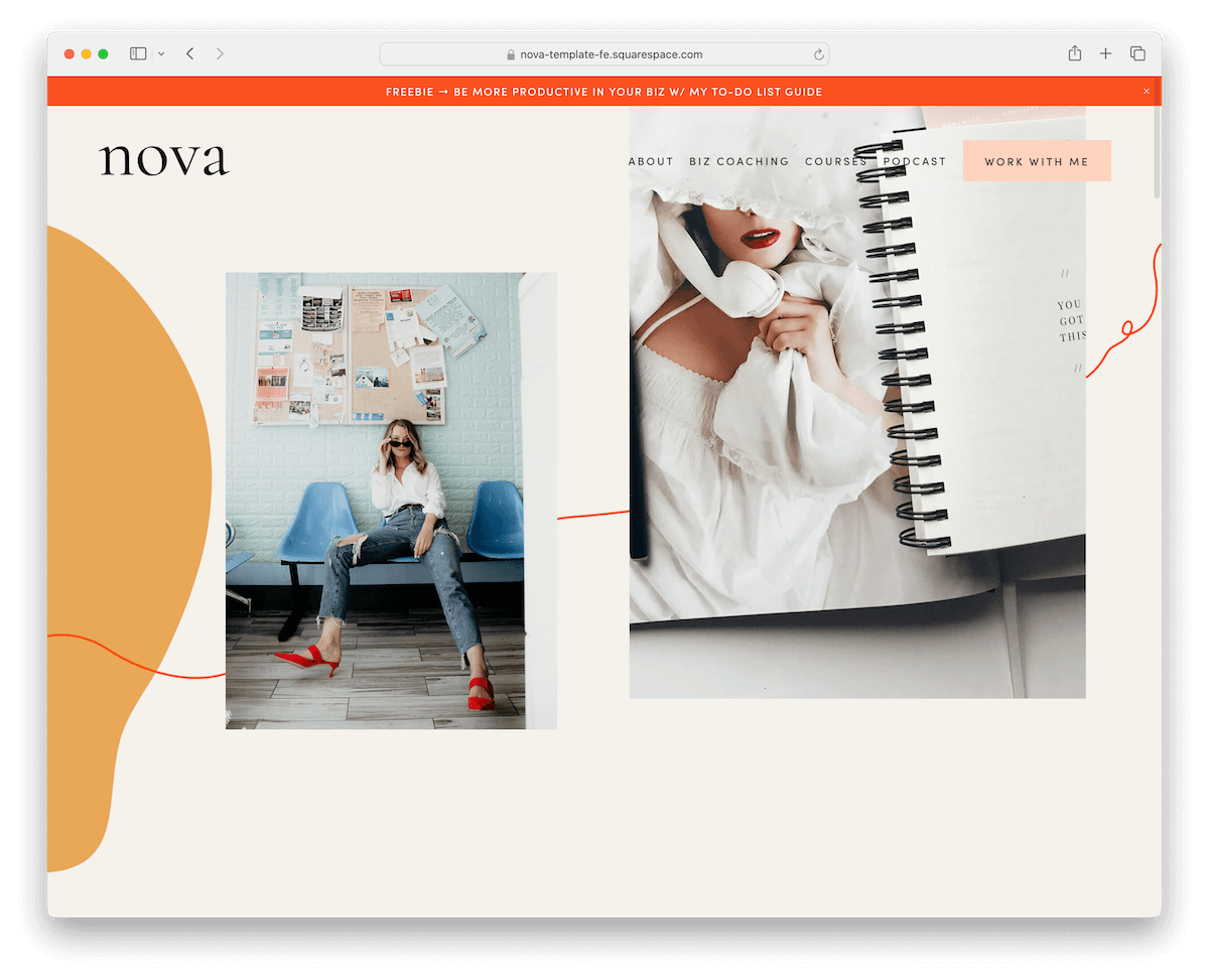 nova squarespace therapist template