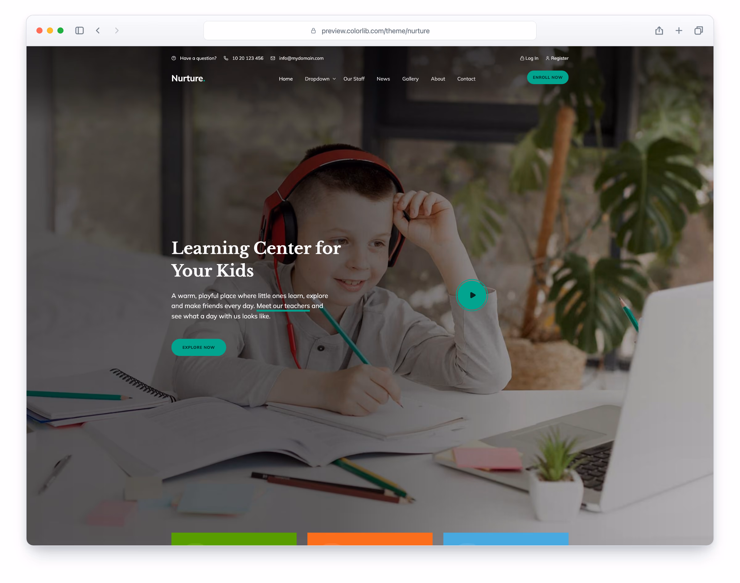 Nurture website template
