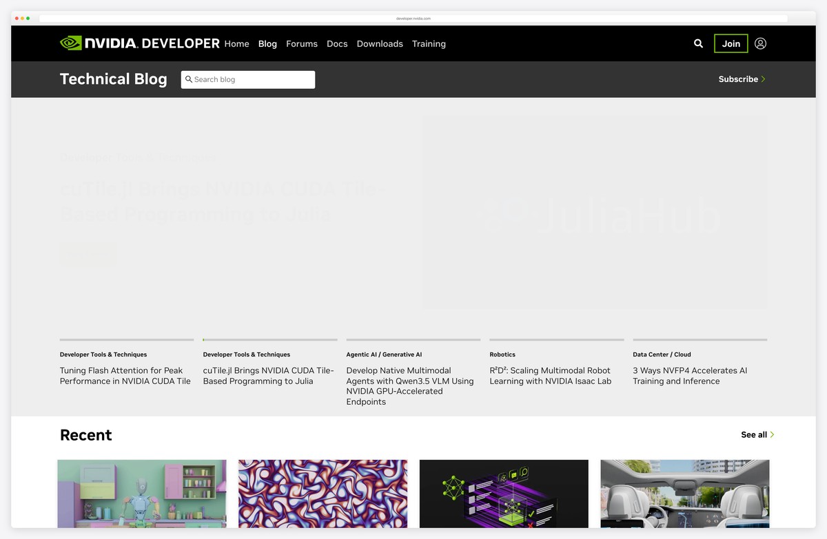 nvidia developer blog wordpress website example