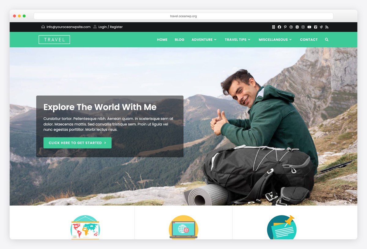OceanWP Travel free demo site