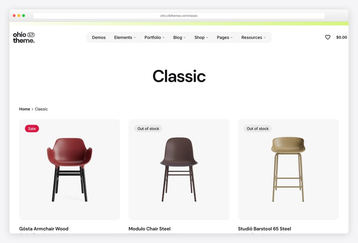 Ohio minimal agency and portfolio WordPress theme