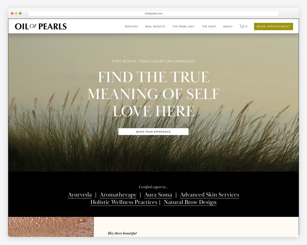 oil of pearls website example