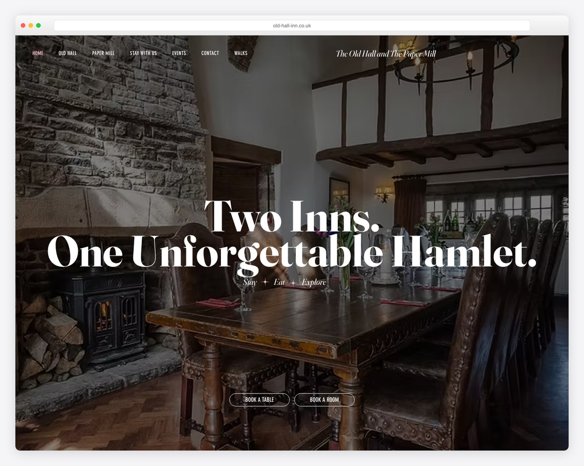 old hall inn derbyshire bed and breakfast website