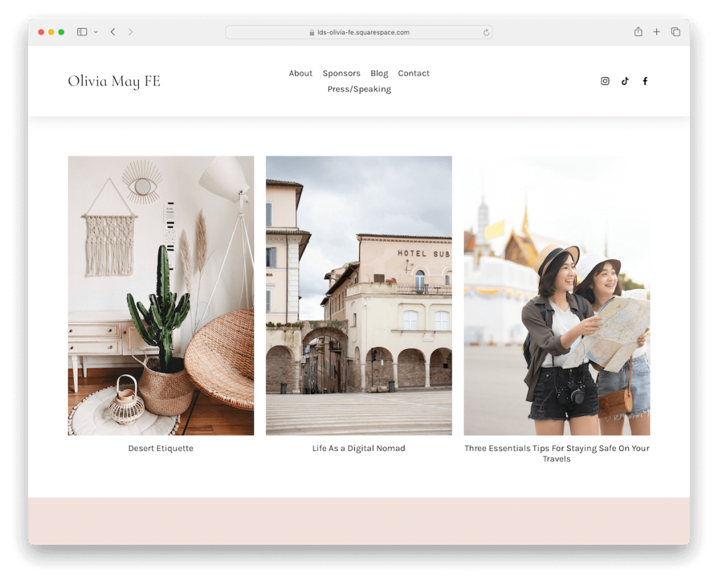 olivia squarespace lifestyle template