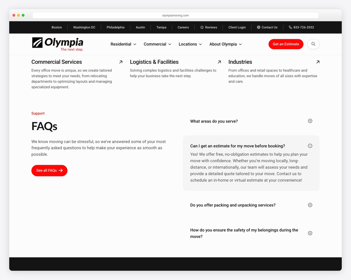 olympia moving company website