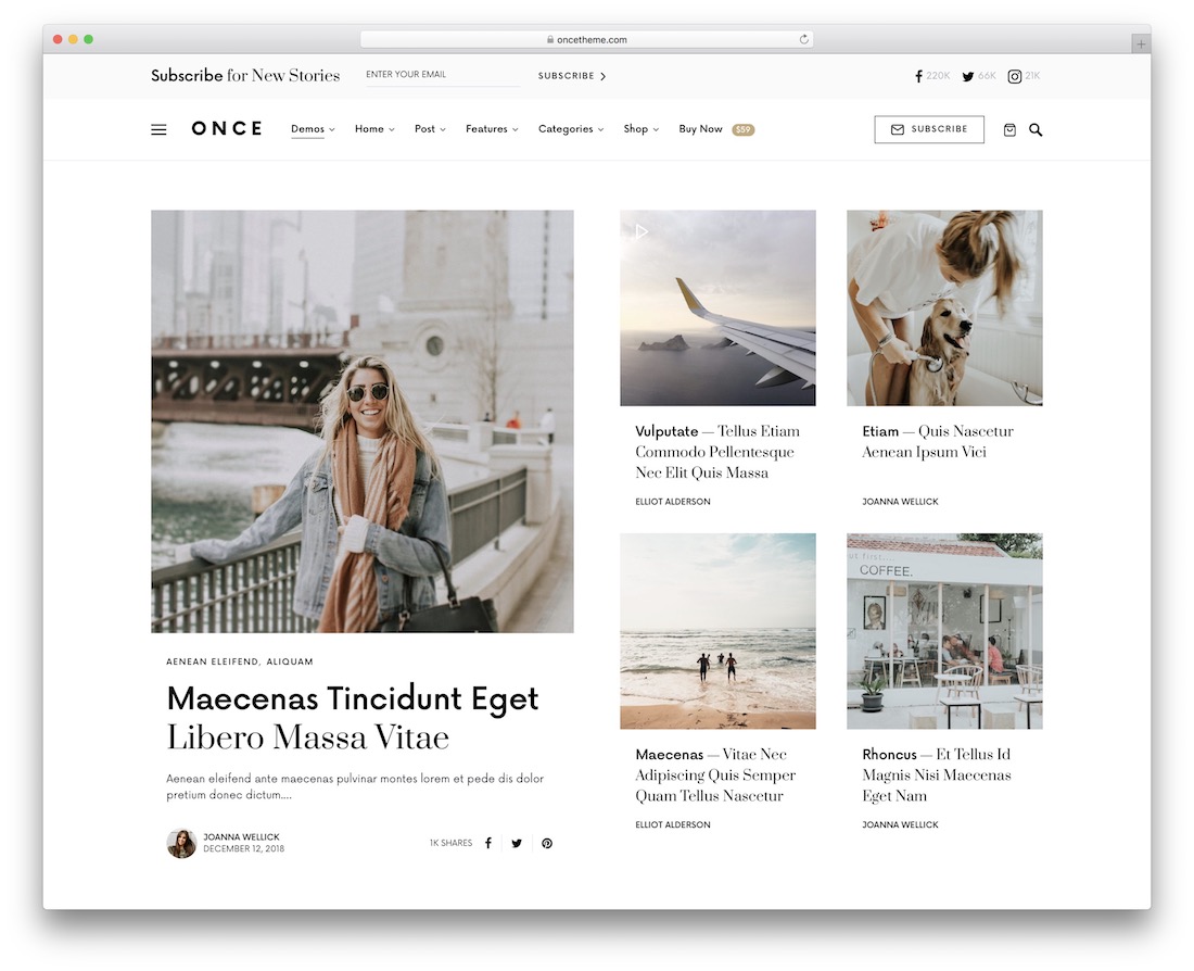 once content sharing wordpress theme