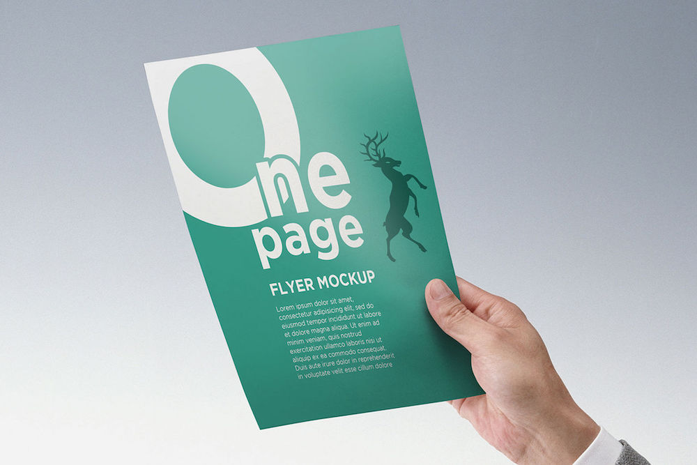 one page flyer mockup
