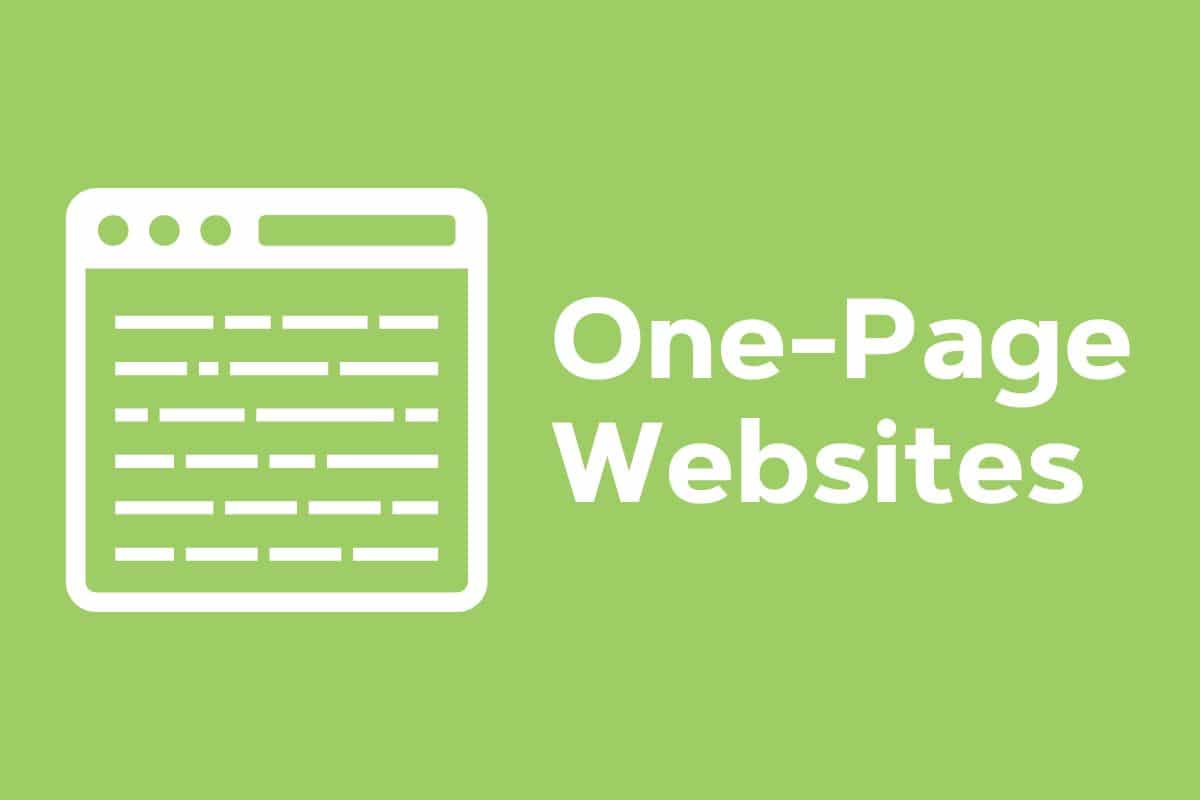 one page websites
