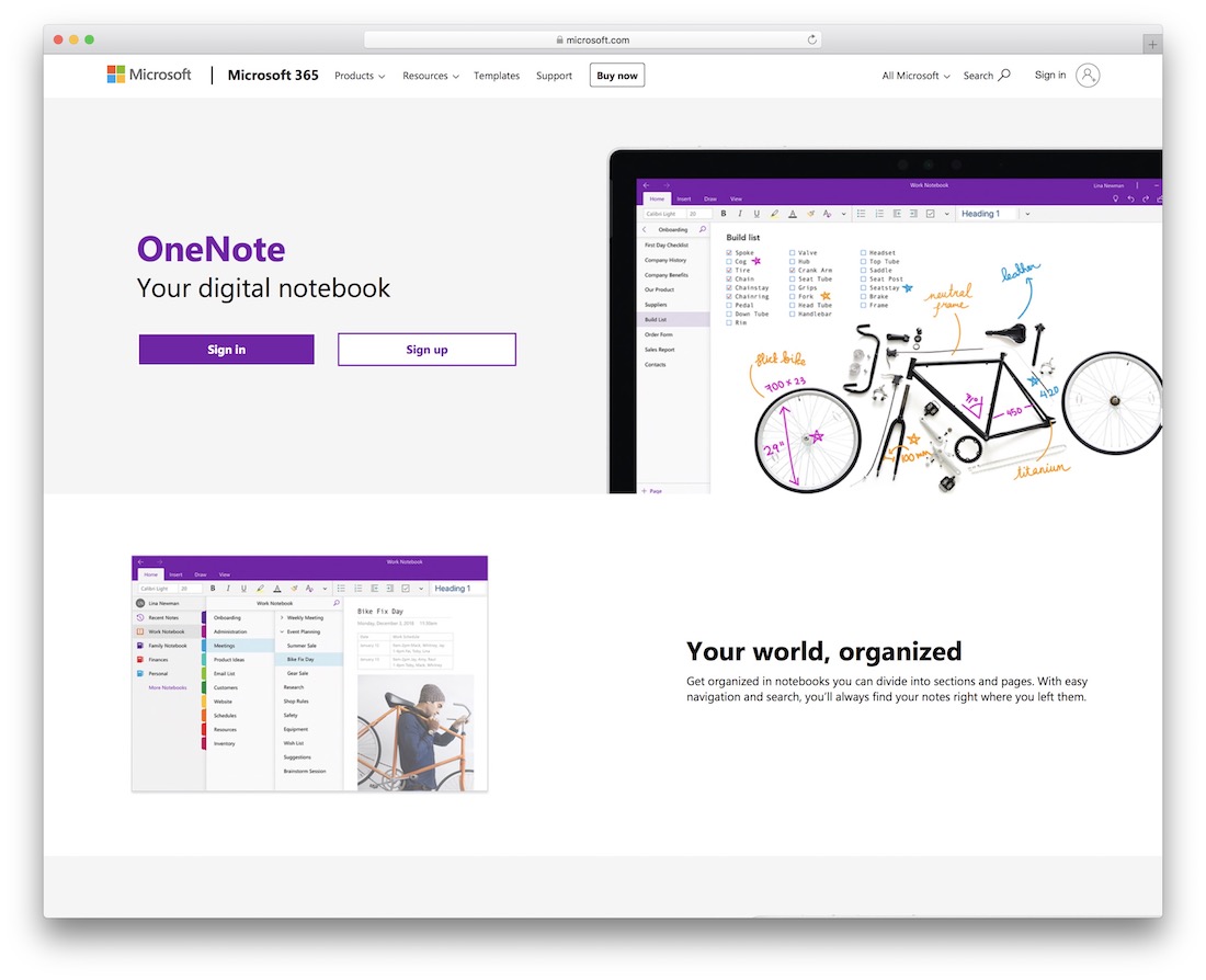 onenote online notes taking tool