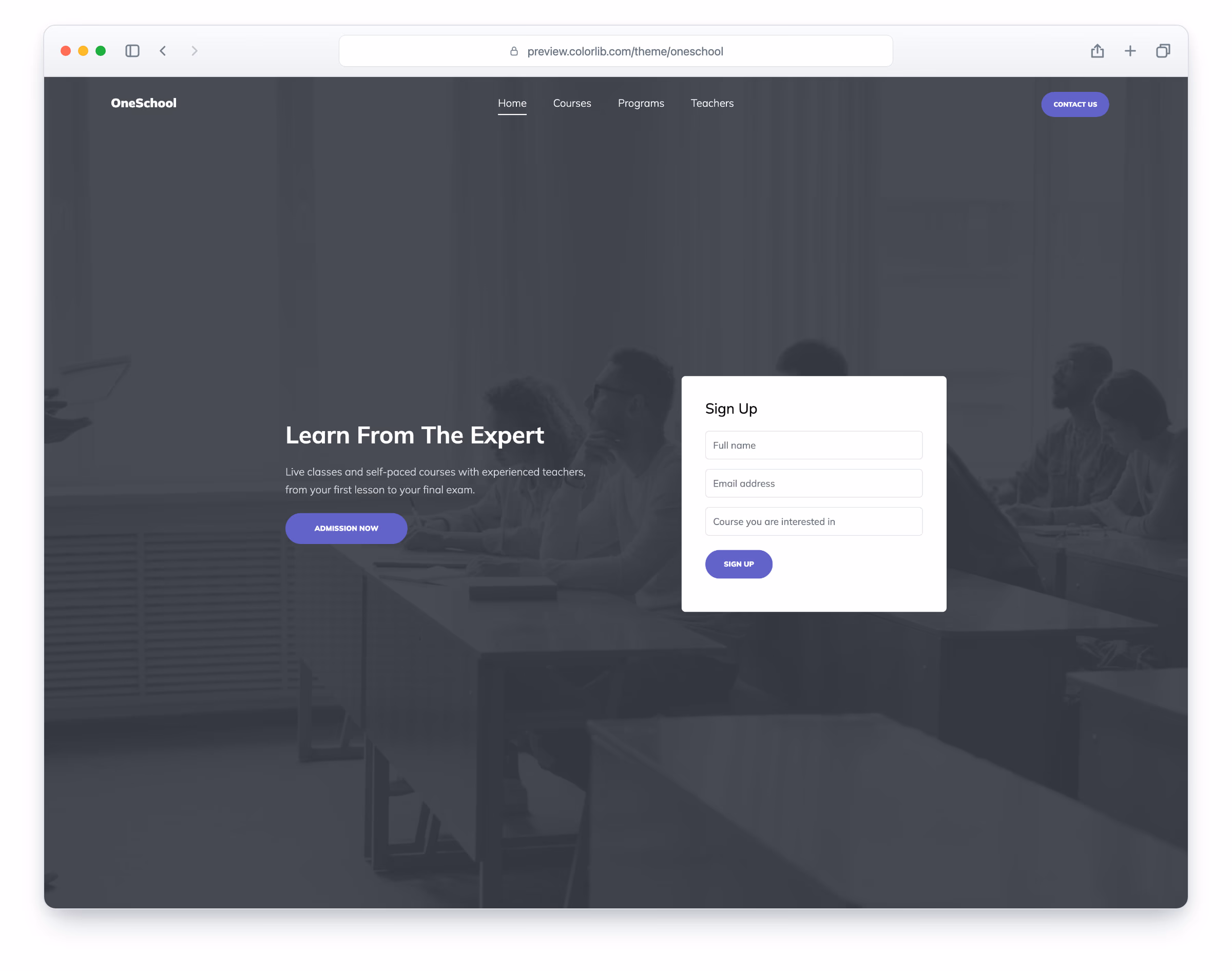 Oneschool website template
