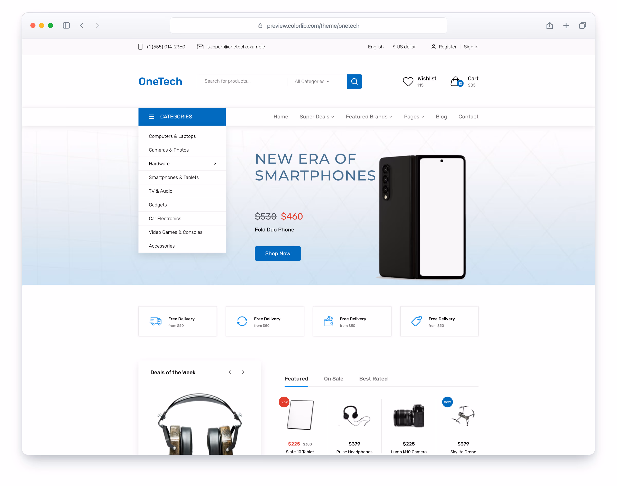 Onetech website template