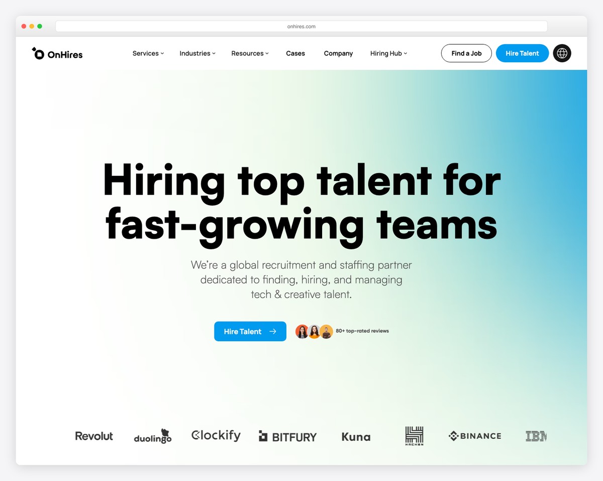 onhires website example