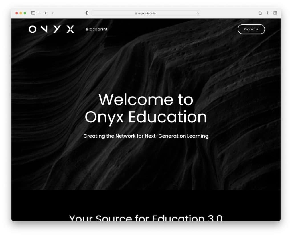 onyx education weblium website